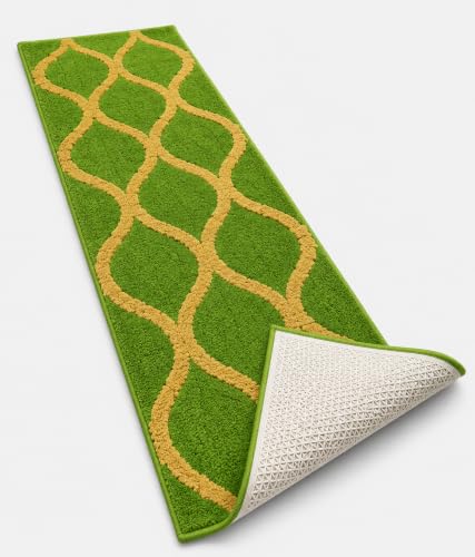 Image of Anti Skid Bedside Runner Carpet | Mat for Bedroom, Living Room, Floor and Home Decor (Parrot Green, 2x7)