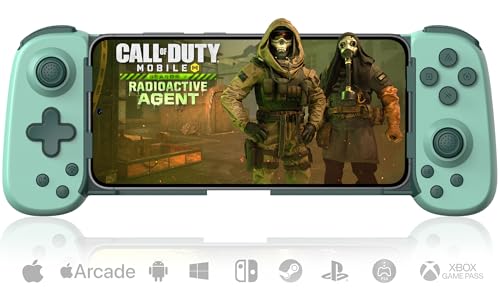 🎮💝 MIGLIORI REGALI PER GIOCATORI: il controller wireless è dotato di un design resistente ed elastico, compatibile con dispositivi mobili fino a 180 mm di lunghezza e 12 mm di spessore. Design ergonomico e snello, batteria ricaricabile ad alte prestazioni da 600 mAh integrata e porta di ricarica Type-C. Che si tratti di una sorpresa di compleanno/regalo di Natale o dell'attrezzatura ideale per gli amanti dei giochi, credo che sia una buona scelta.