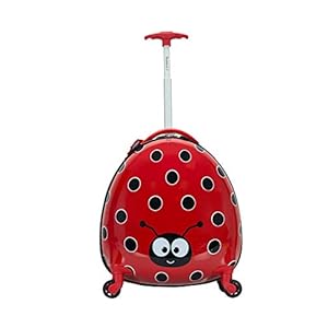 Rockland Jr. Kids’ My First Hardside Spinner Luggage, Telescoping Handles, Ladybug, Carry-On 19-Inch
