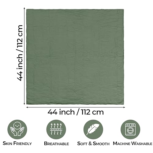 Image of Dreamology Muslin Swaddle Blankets for Boys and Girls,2-Pack Soft & Breathable,Soft & Breathable 100% Cotton, Baby Swaddle Blankets for Newborn,44 x 44 Swaddle Blanket | Green,Light Green