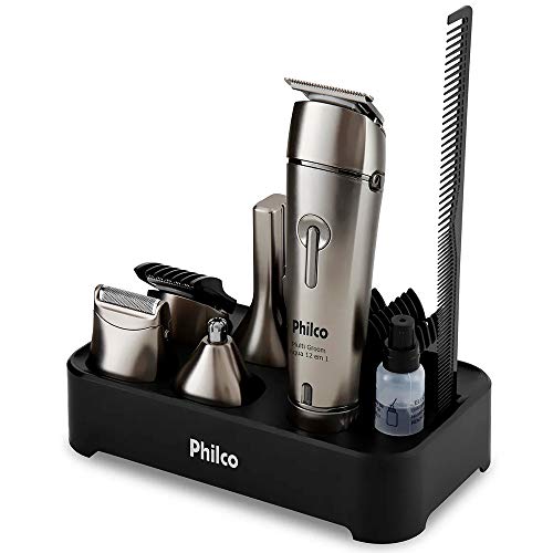 Aparador de Pelos, Multi Groom Aqua 12 em 1 Pap03, Preta, Bivolt, Philco