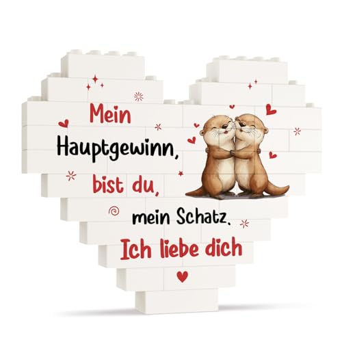 Juratar Ich Liebe Dich Geschenke für Frauen – Süßes Otter Paar Geschenk Deko, Romantisches Partner Geschenke zum Geburtstag, Hochzeit, Valentinstag, Jahrestag Geschenk für Sie & Ihn