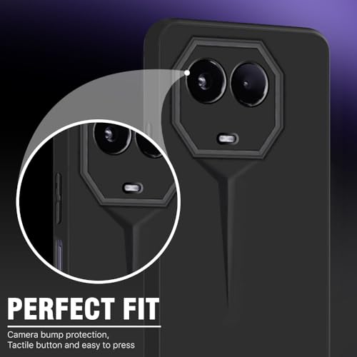 Image of WOW IMAGINE Slim Back Cover for Realme Narzo 60X 5G | Realme 11X 5G | 11X 5G | C67 5G | Blade Series Ultra Thin Case | Camera Protection | Soft Matte Silicone Flexible Mobile Case - Black