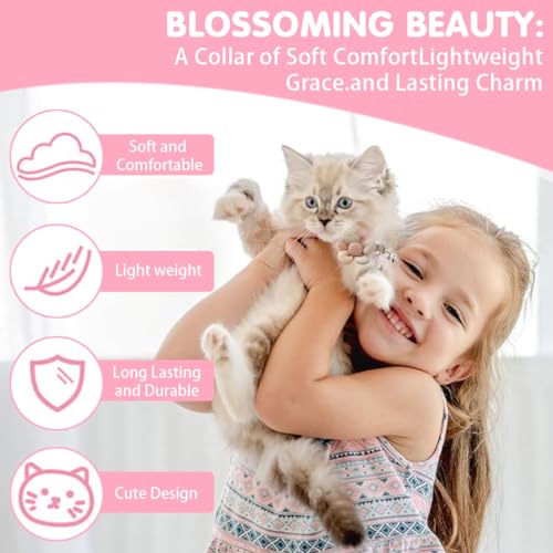 Image of Qpets Breakaway Cat Collar with Bell & Flower, Lovely, Plush, 11L x 5W cm