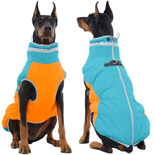 Image of Dog Jackets for Large Dogs, Warm Dog Winter Coat with Harness, XXXL