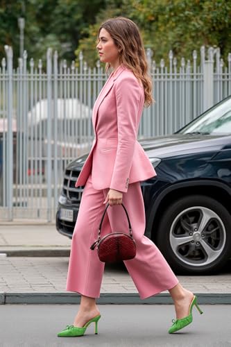 Aachcol Womens Pointed Toe Stiletto High Heel Sandals Slip-on Mules Wedding Prom Dress Shoes 3.9 Inches Heels2