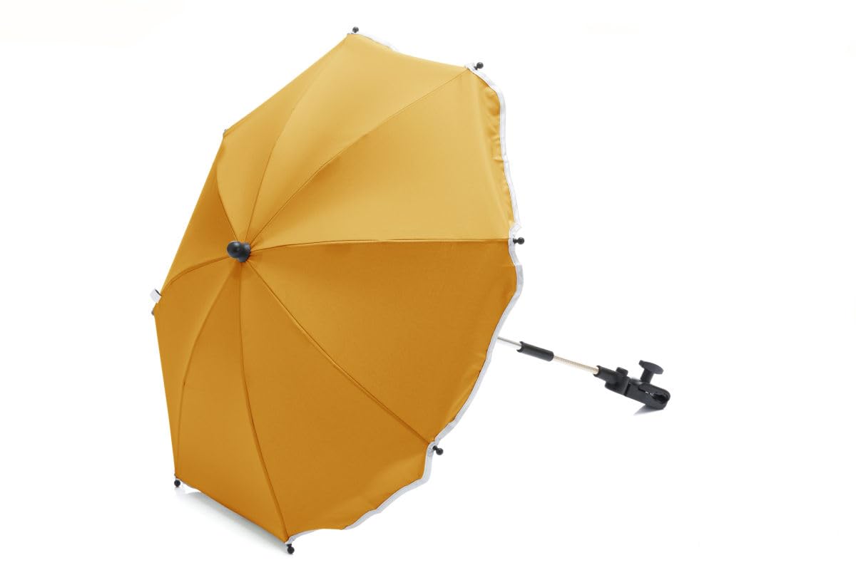 Fillikid Universal Sonnenschirm Sonnenschutz für Kinderwagen & Buggy & Jogger - UV Schutz 50+ / 65 cm Durchmesser/Sonnenschirm biegsam/Universalhalterung für Rund- und Ovalrohre
