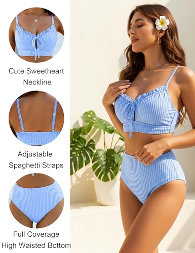 Image of BMJL Womens High Waisted Bikini Sets Tummy Control Swimsuit Swim Suit 2026