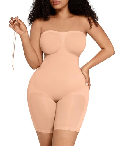 FeelinGirl Bodysuit Shapewear Strapless for Women Tummy Control Wedding Dress Body Shaper with...