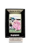Anime Girl in Boots Crouched and Mountain Scene - Classic Sage Zippo Lighter