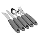 Adaptive Utensilien für Handzittern, Arthritis und Parkinson, Beschwerte Messer, Gabel und Löffel, Edelstahl-Besteck-Set, Ältere Schwache Handgriffe und Behinderte Essutensilien
