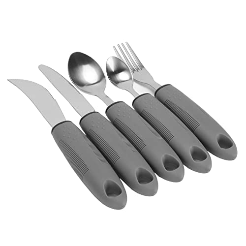 Utensili Adattivi per Tremori Alle Artrite e Parkinson, Set di Posate in Acciaio Inossidabile con Utensili Ponderati, Utensili per Mangiare Portatori di Handicap