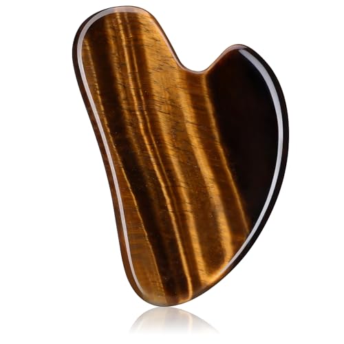 Gua Sha Facial Tools Gua Sha Jade Stone for Face Skincare Facial Body Tensions Reduce Puffiness Yellow