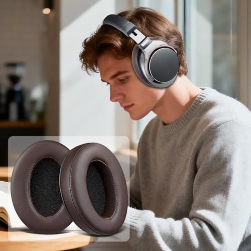 Image of SOULWIT Earpads for ATH M50X /M40X, HyperX Cloud 2 /3 /Alpha, MDR-7506, Arctis 7 /9 /5 /Nova 7 /Pro Wired, G Pro X, Sennheiser HD280, Razer Kaira /Barracuda /Kraken Series, Turtle Beach Stealth - Dark Coffee