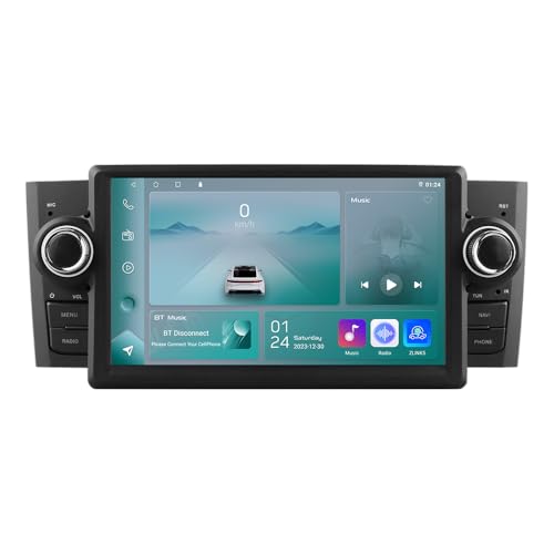 Ossuret Autoradio pour Fiat Crande Punto Linea (2007-2012), 7 Pouces Android 14 écran Tactile 2+32 Go Navigation GPS avec Carplay Android Auto WiFi Bluetooth...