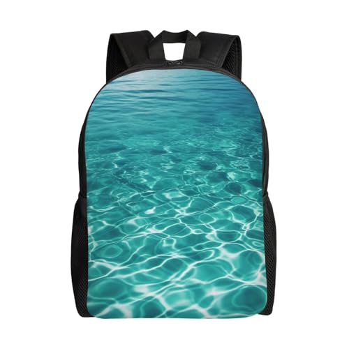 Blue Aqua Pool Water Laptop Backpack for Women and Men