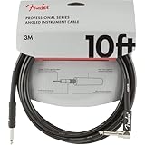 Fender シールドケーブル Professional Series Instrument Cable, Straight-Angle, 10', Black