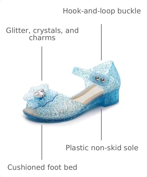 Image of Girls Jelly Sandals Princess Mary Jane Dress Up Shoes for Cosplay Party Birthday Toddler Little Girls