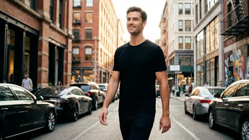 Image of Men's 100% Combed Cotton Crew Neck T-Shirt, Regular Fit | 100% ringspun combed cotton , bio-washed, breathable, reinforced stitching, short sleeves, durable, tag free, everyday wear