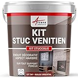  Kit stuc, venitien enduit, stucco, spatulable, décoratif, kit, stuccolis - kit jusqu\'à 7 m² Rouge Oriental - ARCANE INDUSTRIES