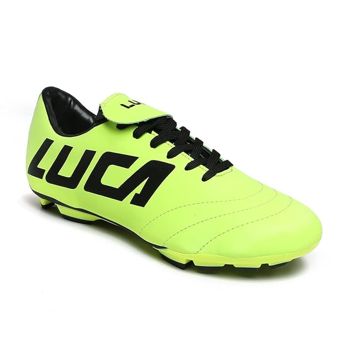 LUCA Football Stud Shoes | Soccer Shoes | Made of PU Synthetic Leather, Lightweight & Comfortable (Neon, 8) (B0CXN9JPGP) Amazon Price History, Amazon Price Tracker