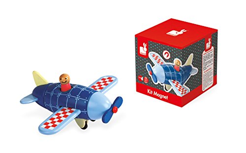 Janod- Kit Magnet Aereo Giocattolo in Legno, 6