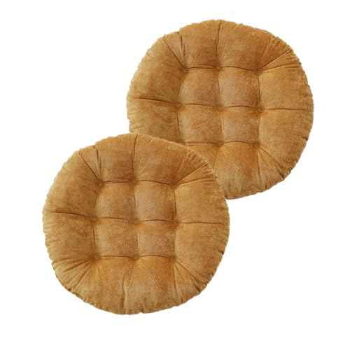 Set di cuscini da pavimento rotondi per esterni, per sedie Acapulco, sedie in vimini, giardino, balcone, yoga, soggiorno, divano, ufficio, beige (confezione da 2)