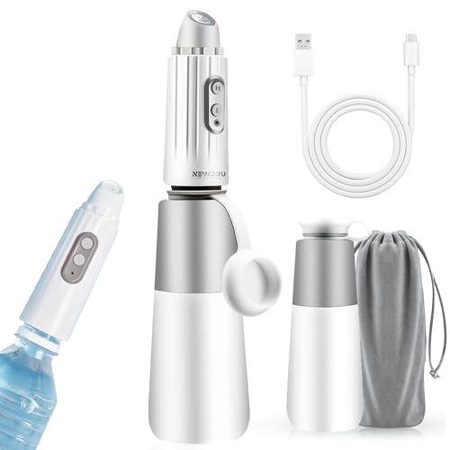 Image of NEWDRU Portable Jet Spray - USB Rechargeable Electric Travel Bidet with 270ml Bottle, Hygiene Sprayer for Men, Women, Baby & Postpartum | Compact, Adjustable, IPX7 Waterproof, CleanStream Pro (Grey)
