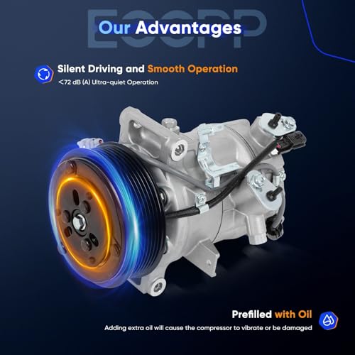 Image of ECCPP A /C Compressor Fit for INFINITI Q50 Q60 3.0L 2016-2021 | AC Compressor with Clutch Strong Cooling