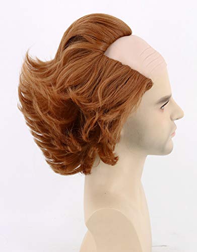 Topcosplay Clown Wig for Kids Cosplay Wig Short Brown Bald Head Wigs for Halloween Carnival, Adults, 21 inch - Image 3