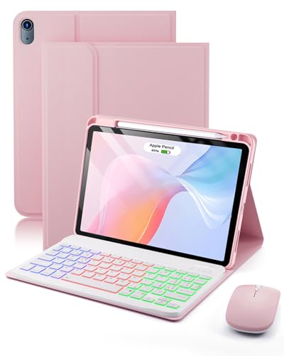 Per iPad Air 11 (M4 2026 /M3 2025/ M2 2024) 11 Pollici / iPad Air 5 (2022)/Air 4 (2020) 10.9 Pollici Cover custodia Con Bluetooth Italiano (QWERTY) Tastiera Retroilluminati Mouse Backlit Keyboard Case