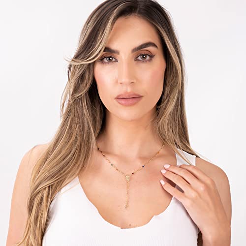 Barzel 18K Gold Plated Multicolor Virgin Mary Necklace - Made In Brazil3