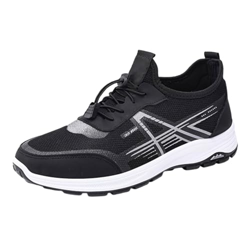 Zapatillas deportivas para hombre, antideslizantes, transpirables, ligeras, de malla, para exteriores, para correr, fitness, senderismo, fitness, correr, etc, Negro , 44 EU