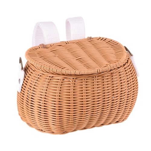 Panier avant de vélo enfant en plastique tissé et imperméable pour guidon