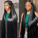 13X6 Human Hair Lace Frontal HD 40 Inch Straight Wigs 250 Density Remy Preplucked 13X4 Lace Front Wig For Women