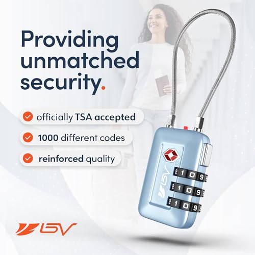 image for BV TSA Accepted Luggage Travel Lock, Set-Your-Own Combination Lock for