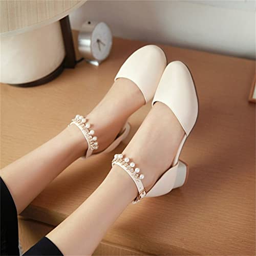 Kids Flower Girls Dress Shoes Closed Toe Chunky High Heels Mary Jane Ankle Strap Wedding Party Princess Shoes3