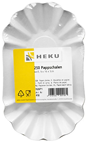 Heku 30418 Piatti di Carta, Cartone, Bianco, 10 x