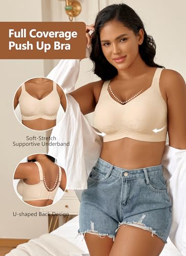 Image of Xcutting Women Wirefree Bras for Women Full Coverage No Underwire Everyday Bras Comfortable Wireless Padded Bras