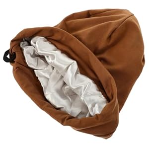 FRCOLOR Schlafhaube mit Satinfutter Coffee