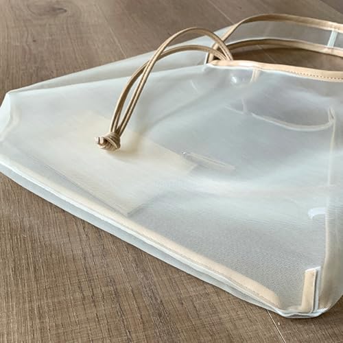 Women's Mesh Hobo Handbags With Purse 2pcs Breathable Nylon Shoulder Bag Fashion Lightweight Summer Beach Crescent Tote Bag4