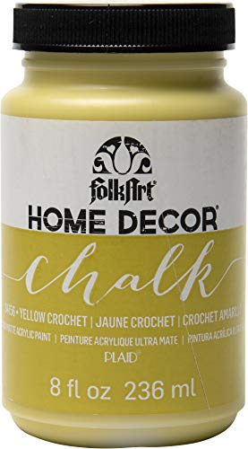 FolkArt Home Decor Chalk Furniture & Craft Paint in Assorted Colors, 8 ounce, Yellow Crochet