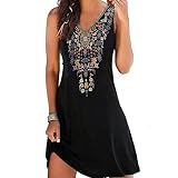 Women's Embroidered Mexican Peasant Dresses, Plus Size Fiesta Boho Dress for Women Traditional Floral Flowy Sundress Prime of Day Deals 2024 Prime of Day Sales