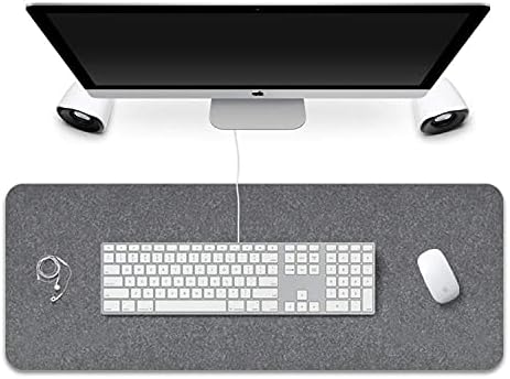 FireBee Extended Gaming Mouse Pad Non-Slip Desk Pad Protector Office Writing Mat Felt Base 0.12 Inch Thick (Gray)