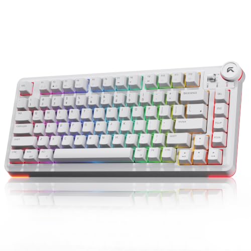 Image of Cybeart | Nighthawk 75 - TKL Wireless RGB Mechanical Keyboard | MKII Pre-Lubed Switches | 4000 mAh Battery | 5-Layer Gasket | Hot-Swappable | Tri-Mode (White)