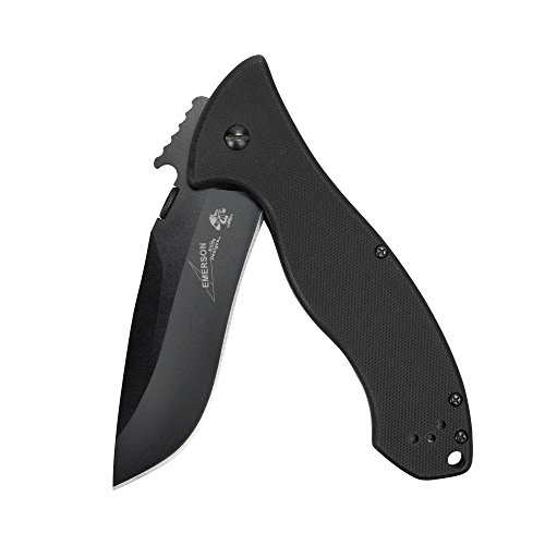 emerson kershaw cqc 8k - Kershaw CQC-9K (6045BLK) Emerson Designed Manual Open Folding Pocket Knife, Black Oxide 3.6 inch Stainless Steel Blade, Thumb Disk, Frame Lock, Reversible Pocketclip, Wave-Shaped Feature; 6.4 OZ