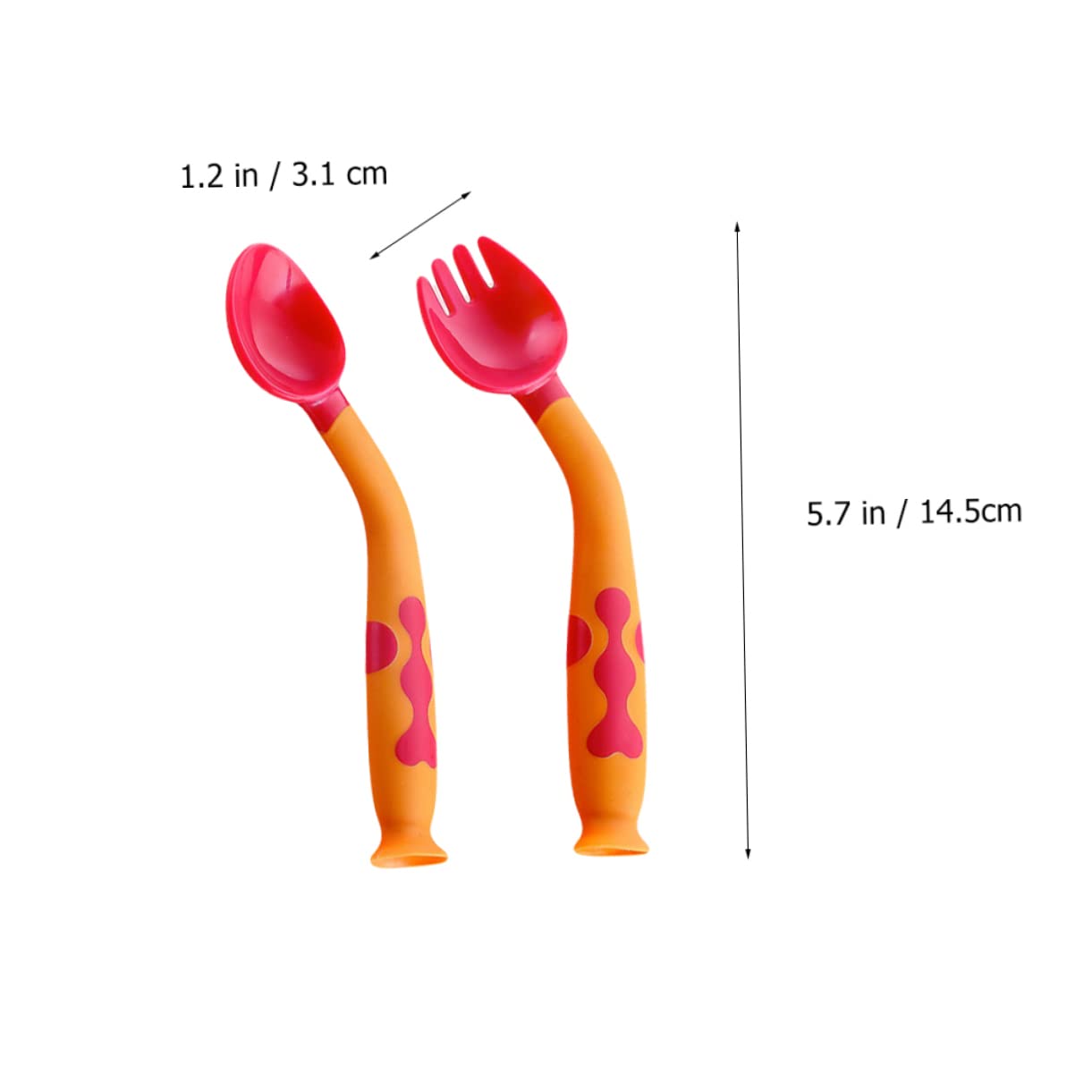 Toyvian 1 Baby Fork Spoon Set Bendable Easy for Infants to Hold Learning Tableware