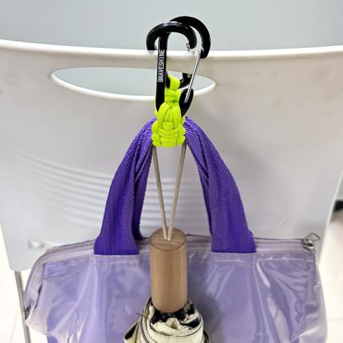 Image of BRAVESHINE Paracord Keychain Carabiner Clip, D Ring Lanyard Hanger Stroller Hook for Water Bottle, Key, Backpacks, Men, Women