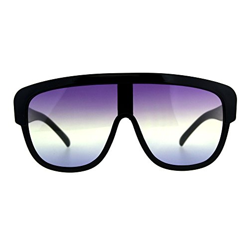 Oversized Sunglasses Arched Top Futuristic Shield Frame Gradient Lens UV400