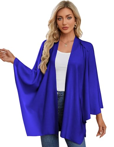 Image of PULI Womens Cross Front Poncho Shawl Wrap Elegant Wedding Formal Gift